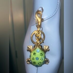 Coach green and blue Gold Frog Keyring